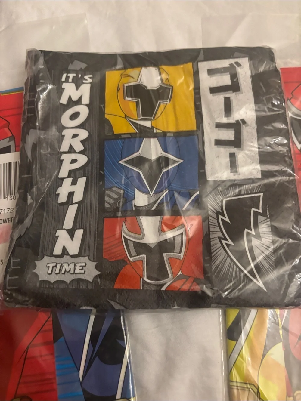 Three Design  Ware Power Rangers Tablecover - Red, Blue, Yellow & pack of napkin